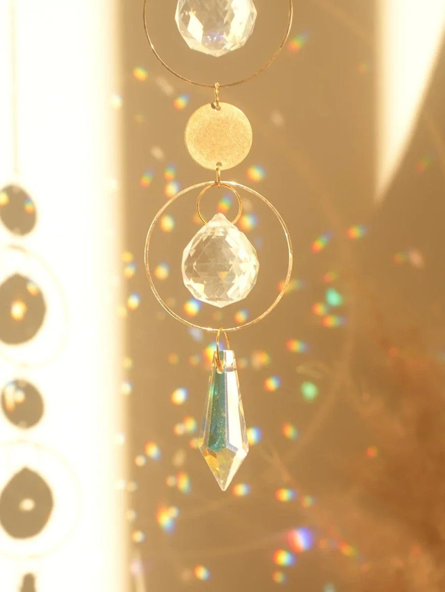 Crystal Sun Catcher Pendant 1pc Rainbow maker suitable for patio garden window home party wedding decoration