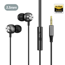 Premium Wired Type C Earbud Headphones with 3.5mm Jack (Black 3.5mm)