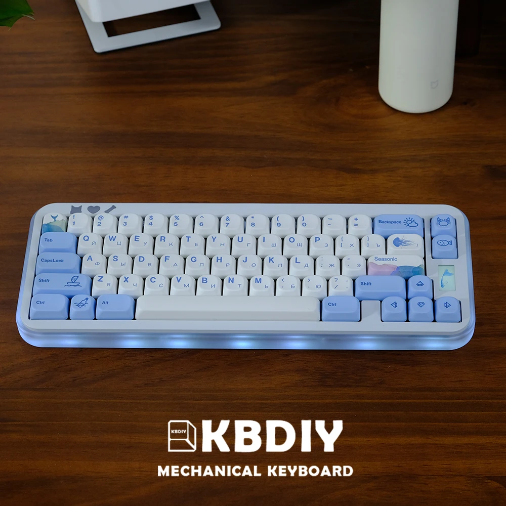 mecânico PBT, russo, coreano, 135 teclas, personalizado para interruptor MX