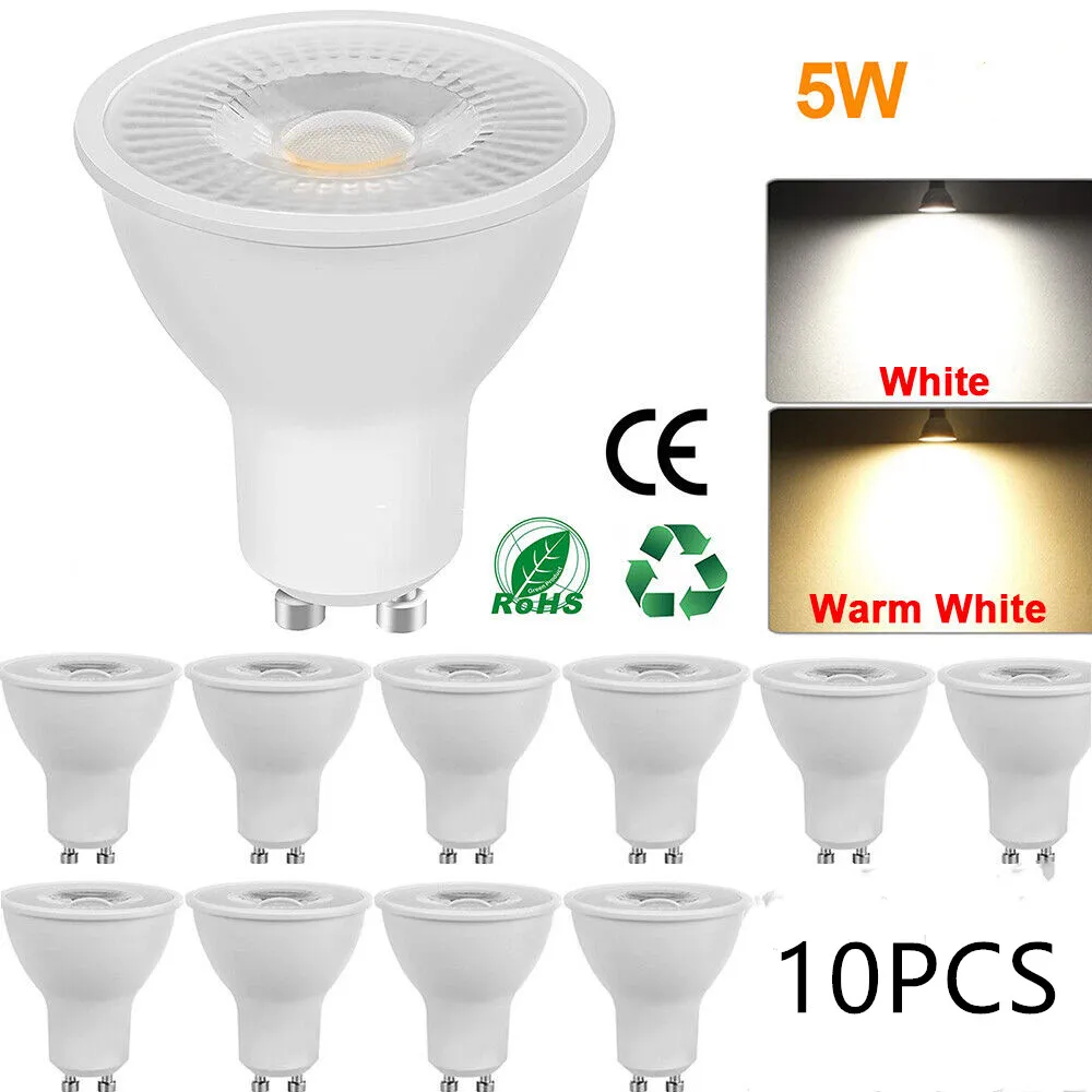 10PCS GU10 LED Spot Light 5W Lampara No Flicker Full Voltage 180-240V Cool Warm Lighting Suitable for Home Led