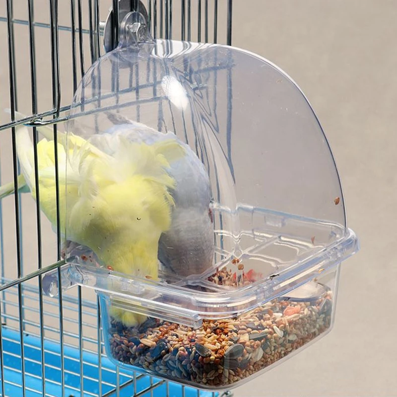 Bird Feeder Parrot Feeder Bird Feeder Budgerigar Canary Parrot Finches Parakeet Seed Container Grade Plastic Easy Install Durable