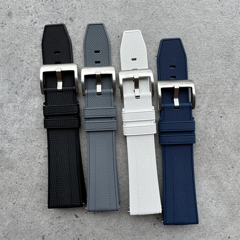Premium Rubber Quick Release Watch Strap - Black, White, Grey - Men's Luxury Watch Band