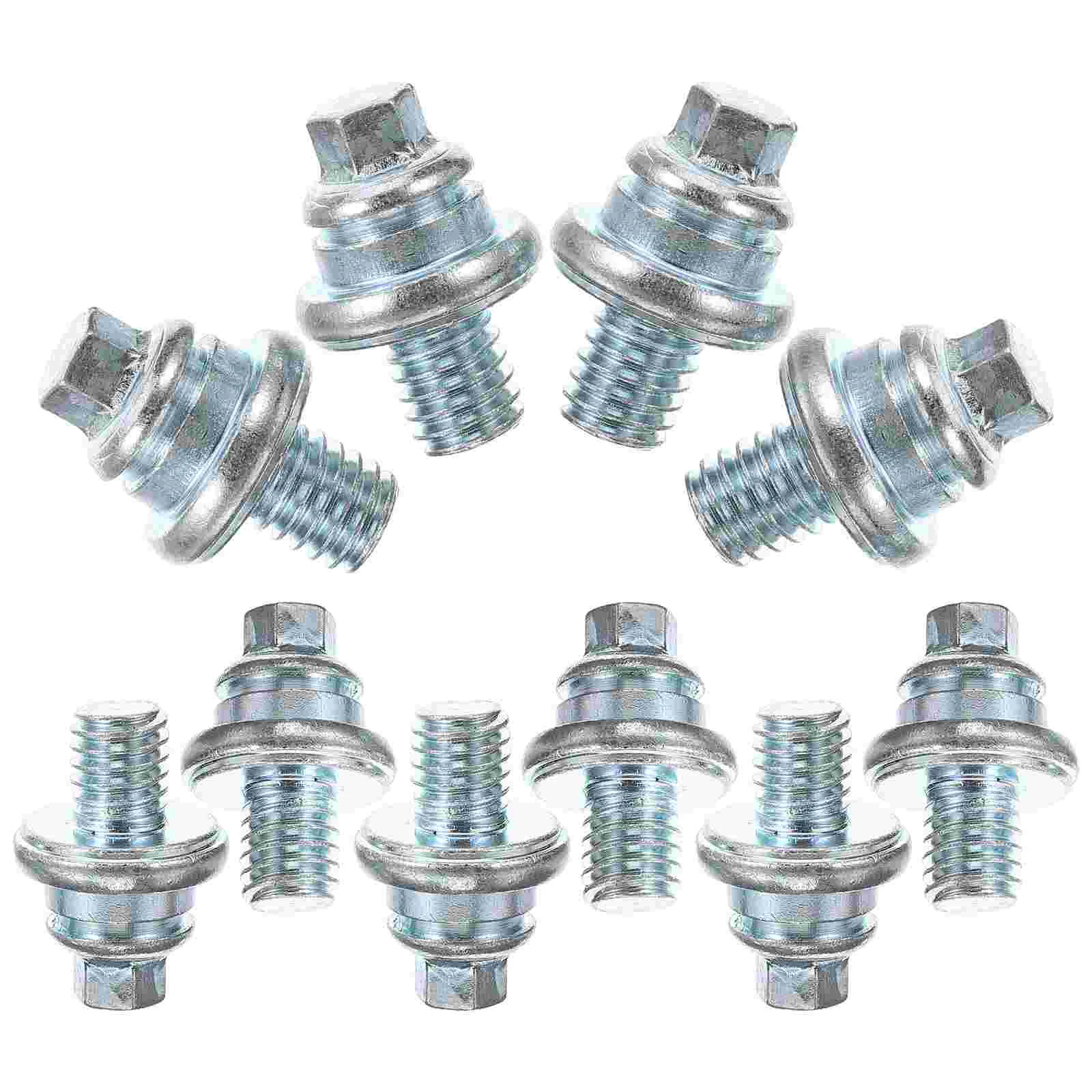 10 Pcs Galvanization Bolts Kit Hexagon Car Metal Vehicle Terminal Screws Nuts for