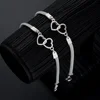 Bracelets de Couple en forme de cœur d'amour pour femmes et hommes, couleur argent, Double couche, chaîne assortie, bijoux cadeau pour amoureux, 1 pièces