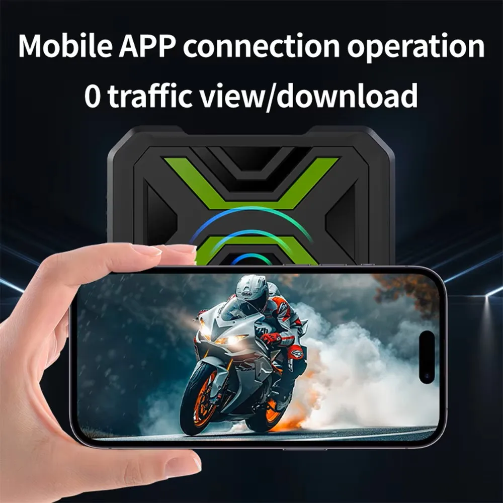 JIUYIN Motorcycle Dash Cam - Dual 1080P Action Camera with WiFi Smart Connect, Waterproof Front & Rearview Recording