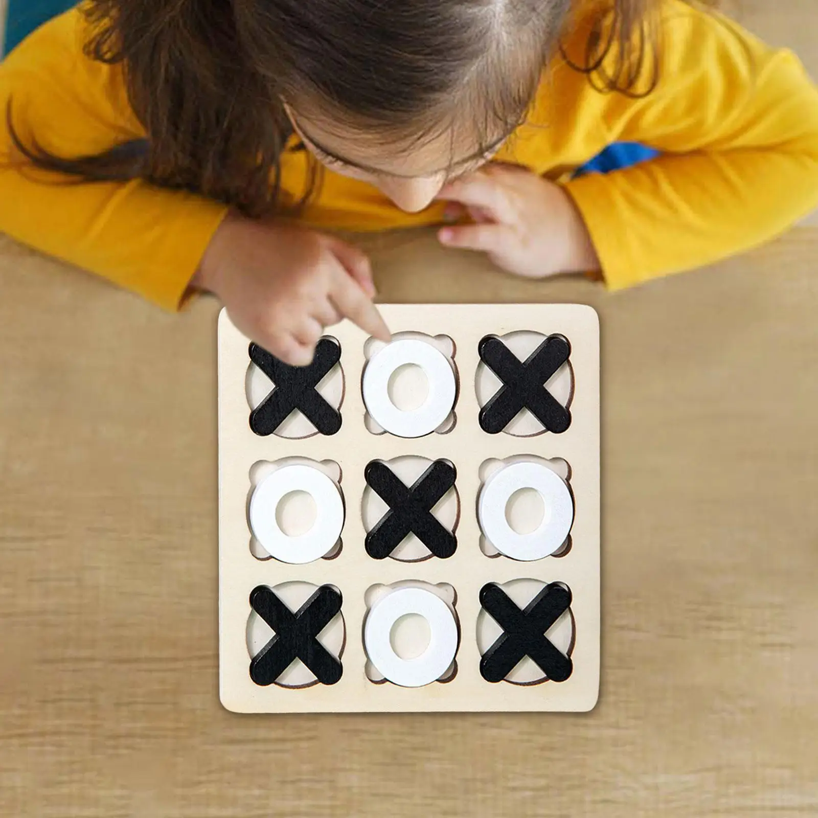 Wooden Tic TAC Toe for Kids Adults Traditional Travel Games Educational Toys