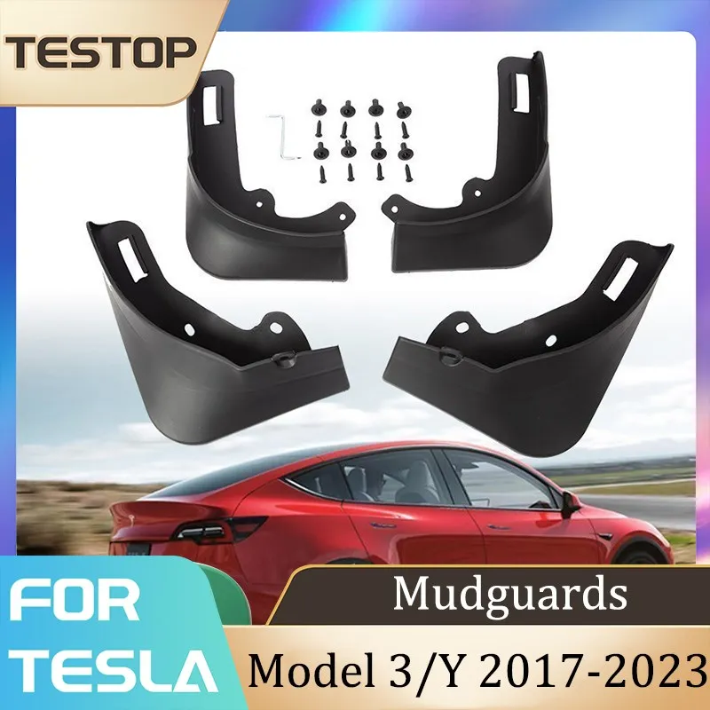 

For Tesla Model Y Model 3 2023-2017 Mud Flaps Model 3 Mudguard Modification Car Exterior Accessories Tesla Mudguards 4Pcs/set