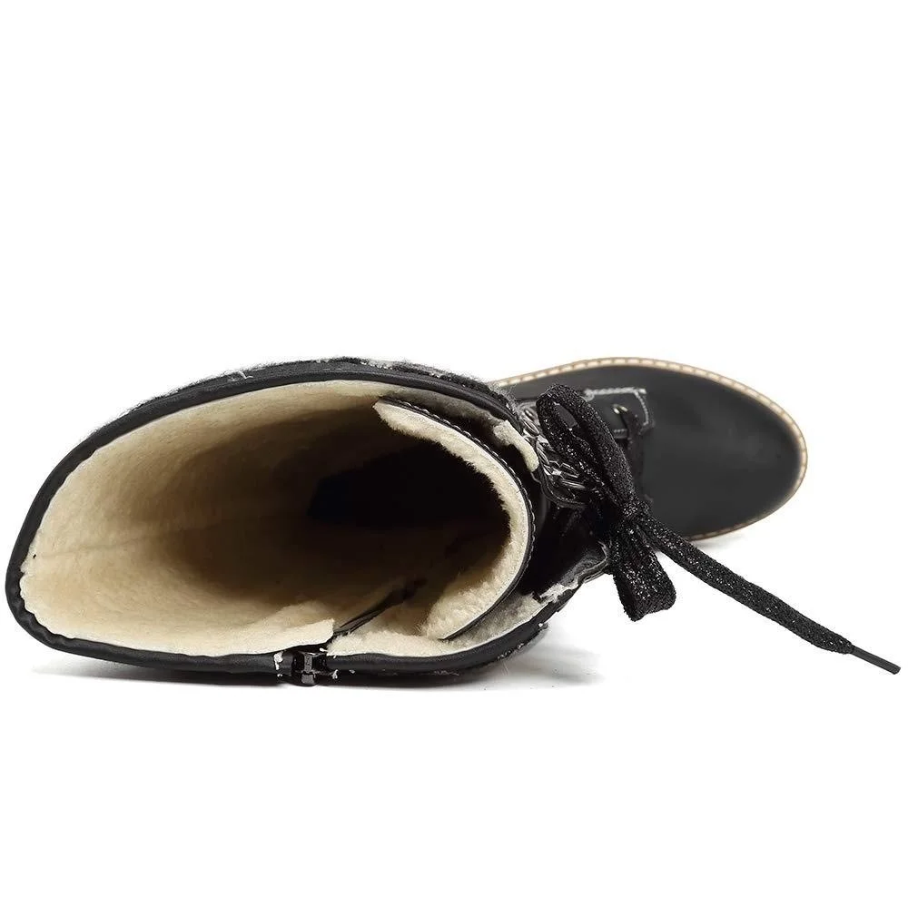 Cizme de damă cu toc jos, lungime 38 cm, ghete Cavalier_voghion.com