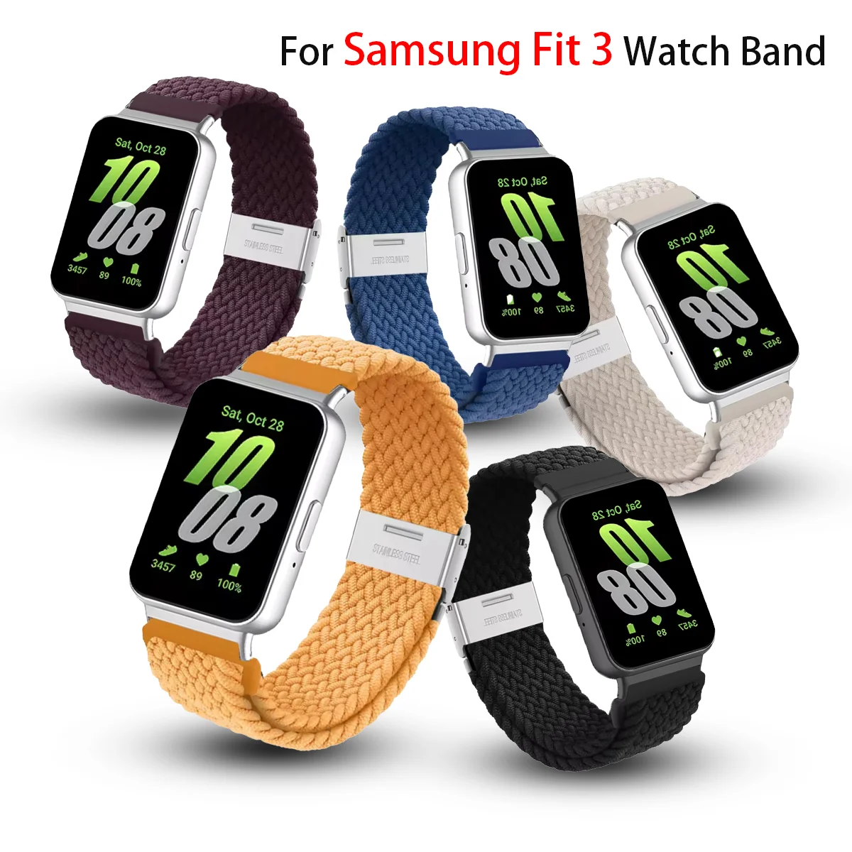 Universal Sports Nylon Braided Loop Band Replacement Strap Bracelet Accessory