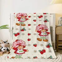 Strawberry Shortcake Microfiber Blanket King Size Designer Throw Blanket for Sofa Luxury Home Interior Blankets for Adults Knee 1