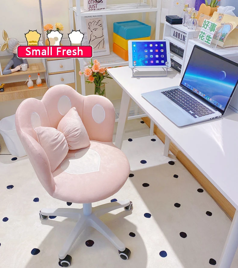 Description Picture 4 of itemBedroom Dormitory Computer Chair Home Office 360° Swivel Makeup Chair Handrail Back Nordic Desk Chair Fauteuil Design Furniture