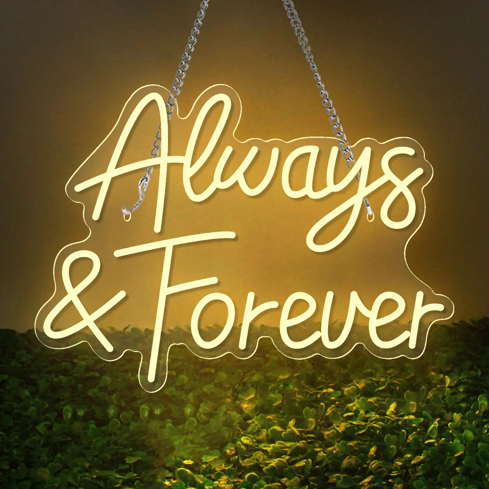 

Always Forever LED Neon Light Sign Acrylic Letters Neon Sign USB For Home Bedroom Living Room Wedding Poporsal Wall Art Decor