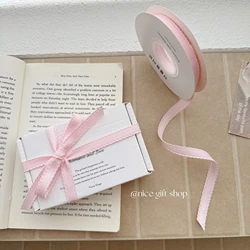 10 - Yard Double - Sided Lace Polyester Ribbon for Gift Wrapping & DIY Crafts (Pink)