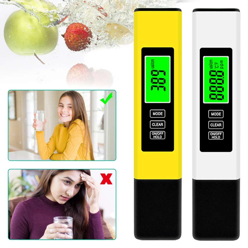 4 in 1 Digital Water Tester 0-9990 PPM TDS Meter EC Meter & Temperature Accurate for Pools Drinking Water Aquarium