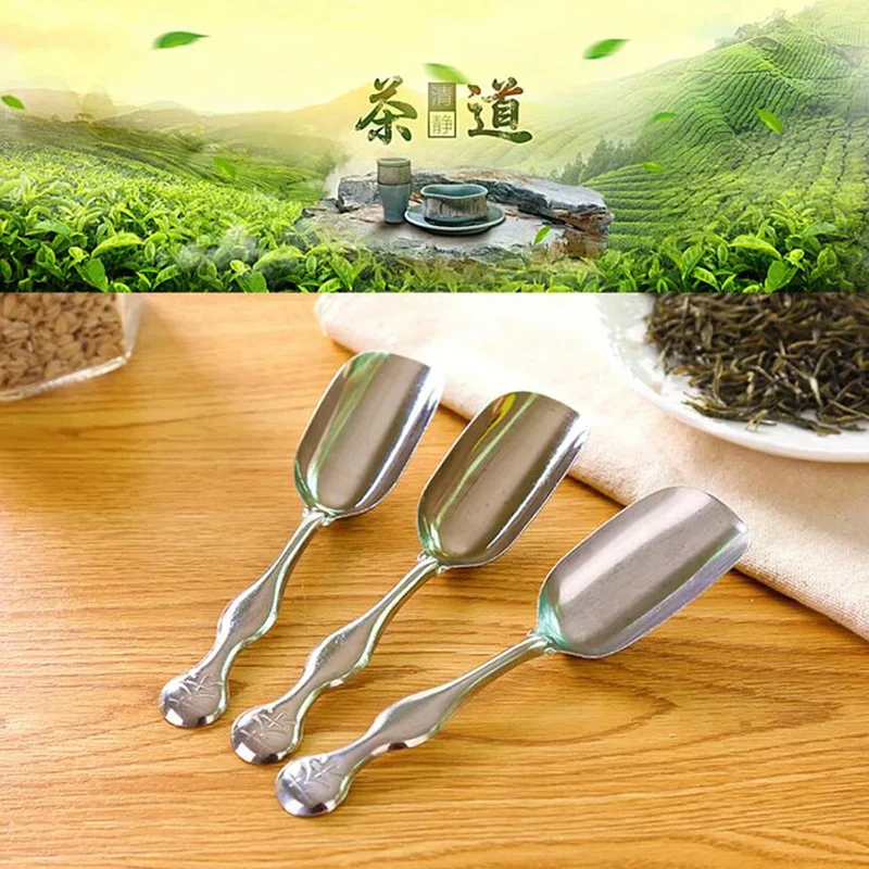 Small Stainless Steel Coffee Spoon Tea Shovel Teaspoon Long Handle Dessert Spoon Home Kitchen Tableware