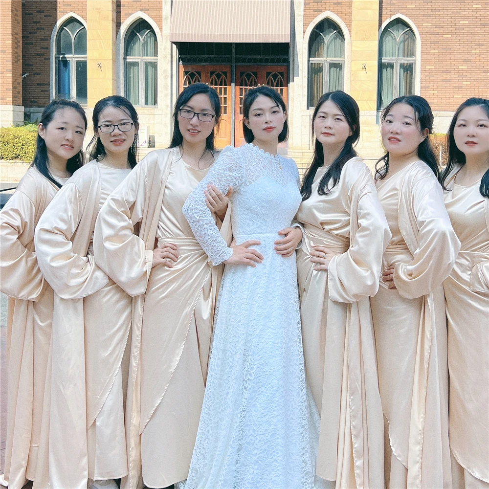 

3 Piece Abaya Set Women Summer Kimono Inner Long Dress Wrap Front Skirt Muslim Matching Suit Dubai Turkey Modest Outfits Ramadan