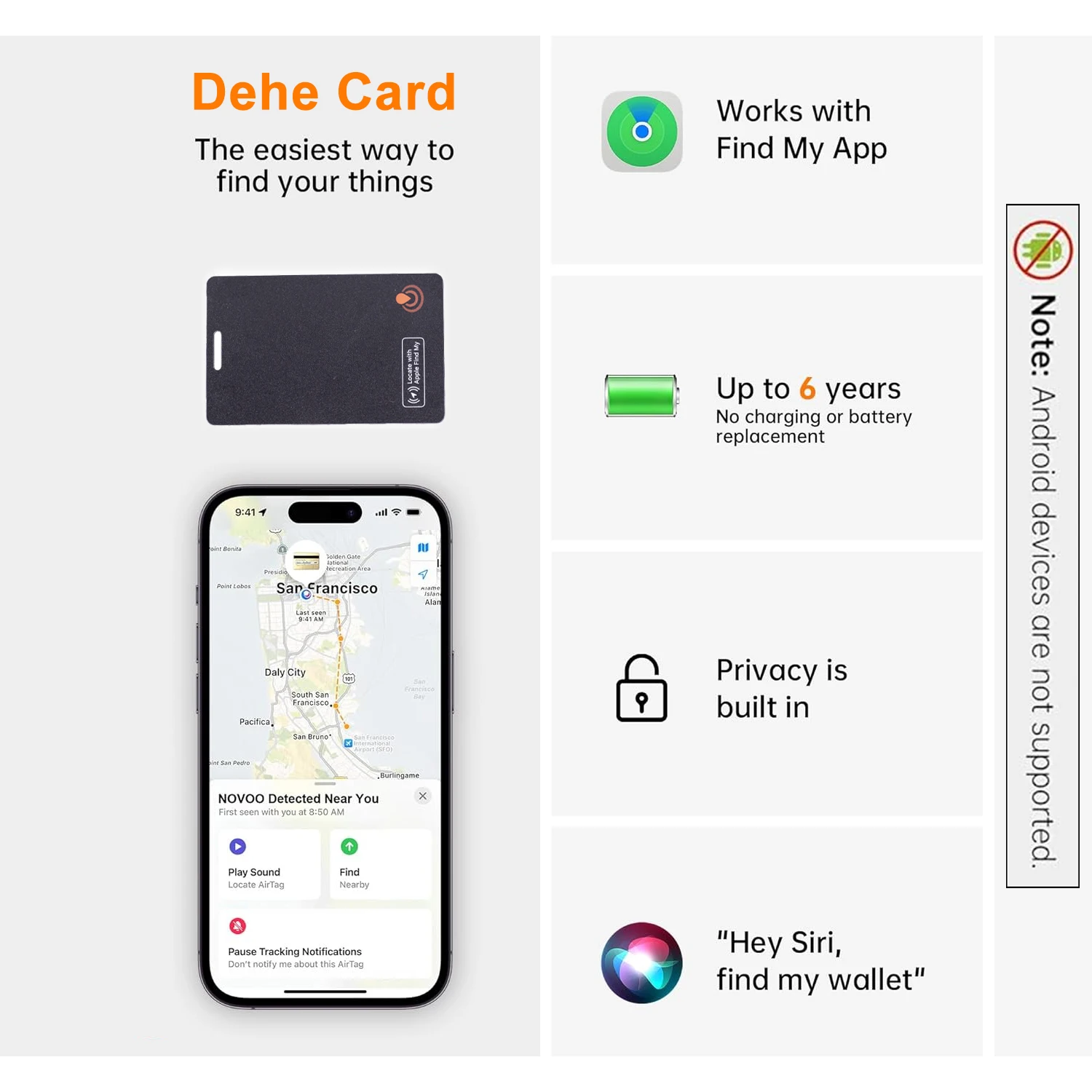Slim Bluetooth Item Finder Tracker Wallet Tracking Card Compatible with Find My iOS Only IP68 Waterproof gps locator key finder anti lost tracker anti lose tracker item locator anti lost locator key chain locator For Luggage Suitcase