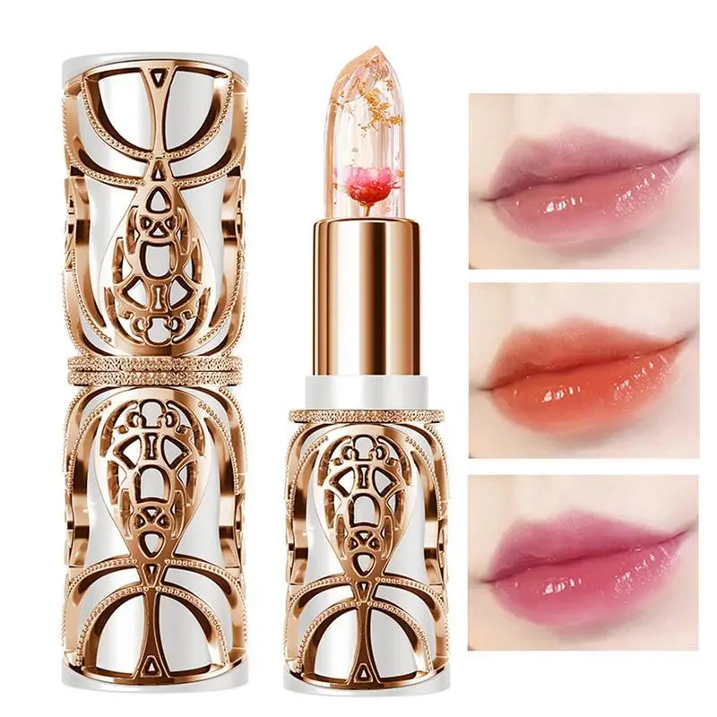 

Flower Jelly Flower Lipstick Color Change Waterproof Long Lasting Moisturizer Lip Balm Lips Care Women Female Lips Cosmetics