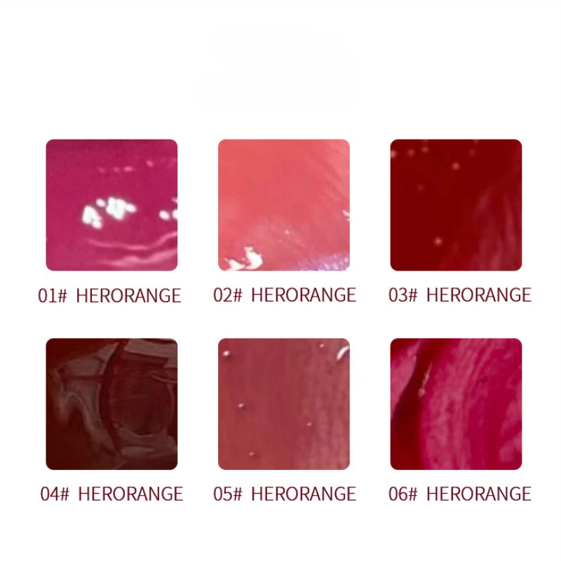 Lightly Glass Water Gloss Herorange Lip Glaze Mirror Moisturizing Plump Lips Not Easy To Stick To The Cup Long-Lasting Makeup lip gloss lip glaze