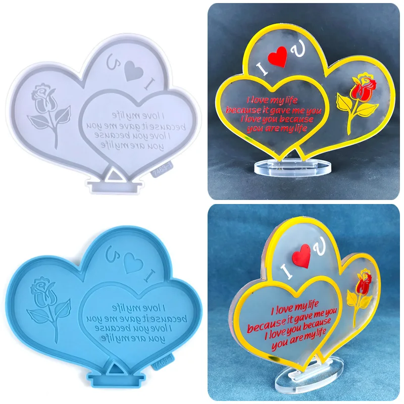 Valentine's Day Heart Crafts Desktop Decorative Silicone Moulds Heart Crafts Decorative Epoxy Moulds Resin Accessories