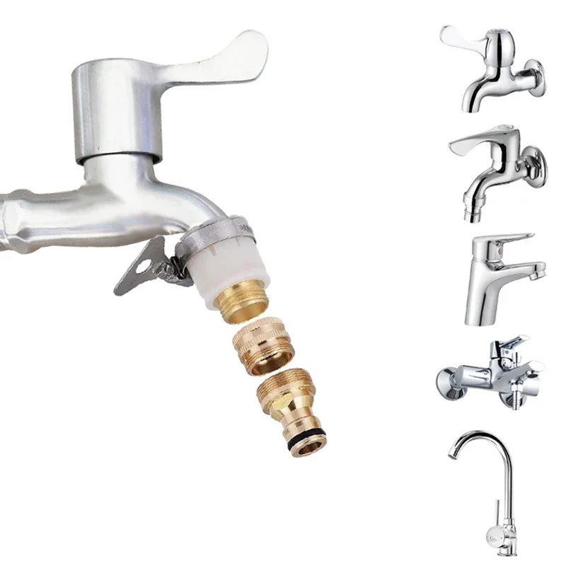 Faucet extender 3 in 1 Universal Nozzle 1/2'' Aluminium Alloy Converter with Clamp Adjustable Rubber Faucet Extenders Plumbing Taps Accessories