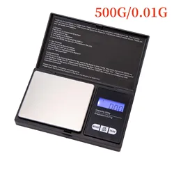 Mini Stainless Steel Digital Pocket Scale for Jewelry and Gold Weighing (0.01g 500g)