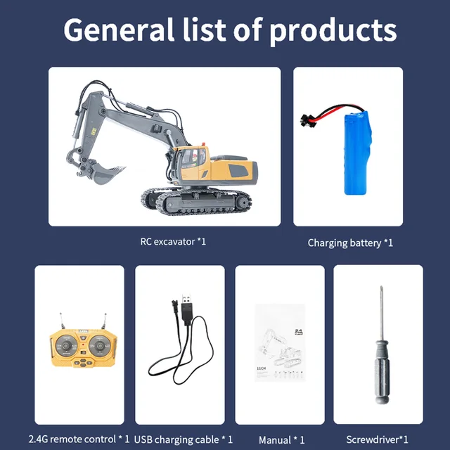 RC Excavator/Bulldozer 1/20 2.4GHz 11CH RC Construction Truck Engineering Vehicles Educational Toys for Kids with Light Music 5