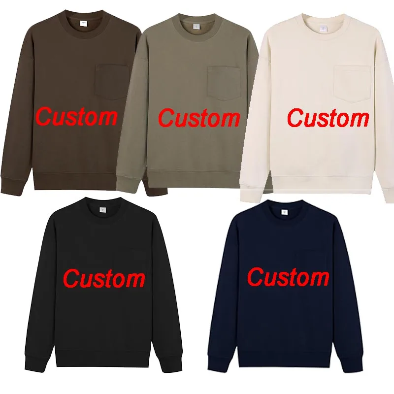 

DIY Custom LOGO Fashion Classic ESSENTIALS Style Pocket Hoodies Sweatshirts French Terry Cotton Hip hop loose oversize Pullover
