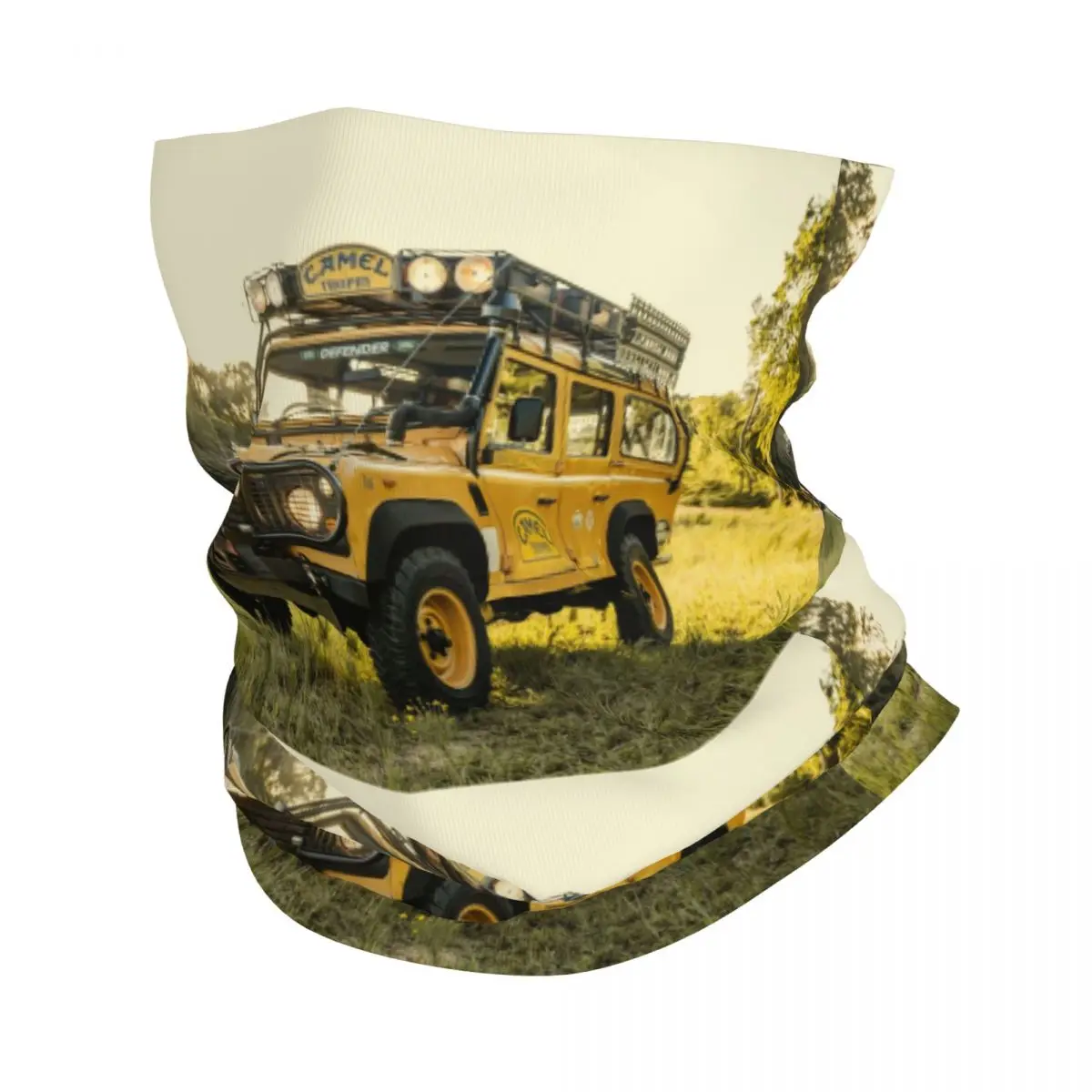

Camel Trophy Bandana Neck Gaiter Printed Defender 110 Mask Scarf Multi-use Headwear Cycling for Men Women Adult All Season