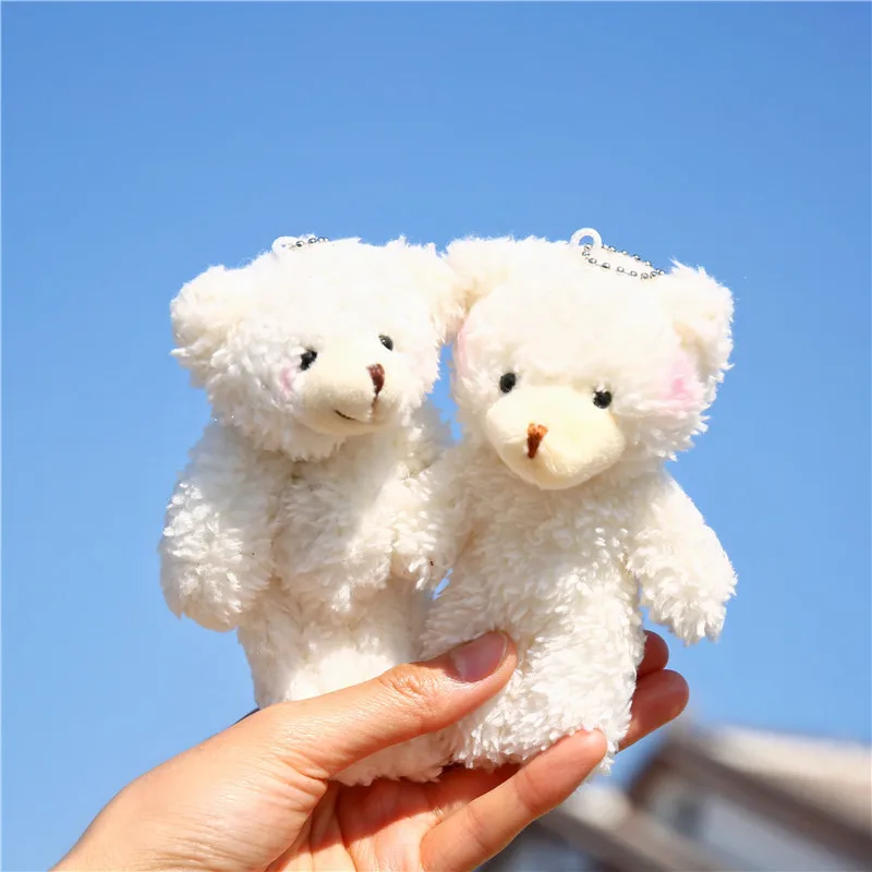 12cm Teddy Bear Plush Dolls Toys Girl Kawaii Cartoon Bear Stuffed Toys Bag Pendent Cute Animal Plush Doll Keychain Children Gift