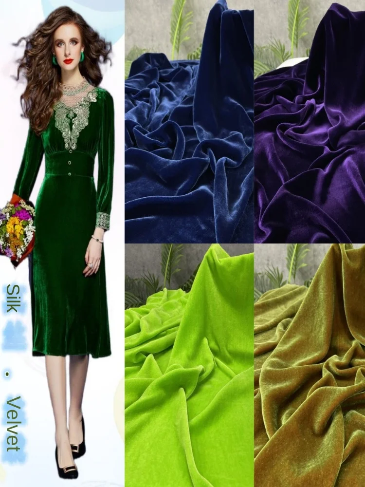 Pure Silk Velvet Fabric Golden Velvet Cheongsam Dress Wholesale Cloth for  Apparel Sewing By The Meter Diy Cotton Material - AliExpress 15