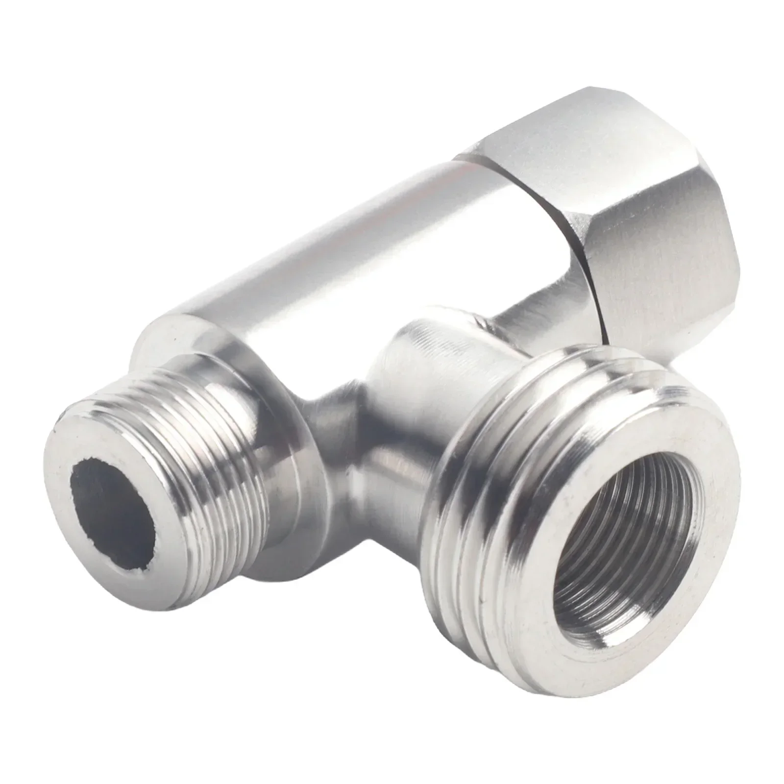 3-way Tee Connector 3/8" And 1/2" Thread Water Feed Adapter Tee Connector Stainless Steel Home Improvement Valves Parts
