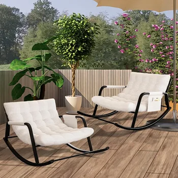 Oversized Papasan Rocking Chair Set 1