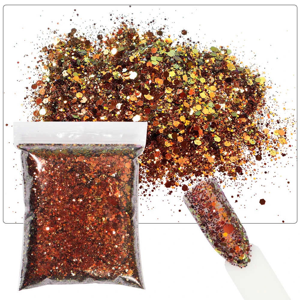 50g/Bag 3D Holographic Chameleon Nail Art Glitter Mixed Hexagon Shiny Nail Glitter Craft Sequins DIY Manicure Sparkly Flakes nail glitter,nail flakes