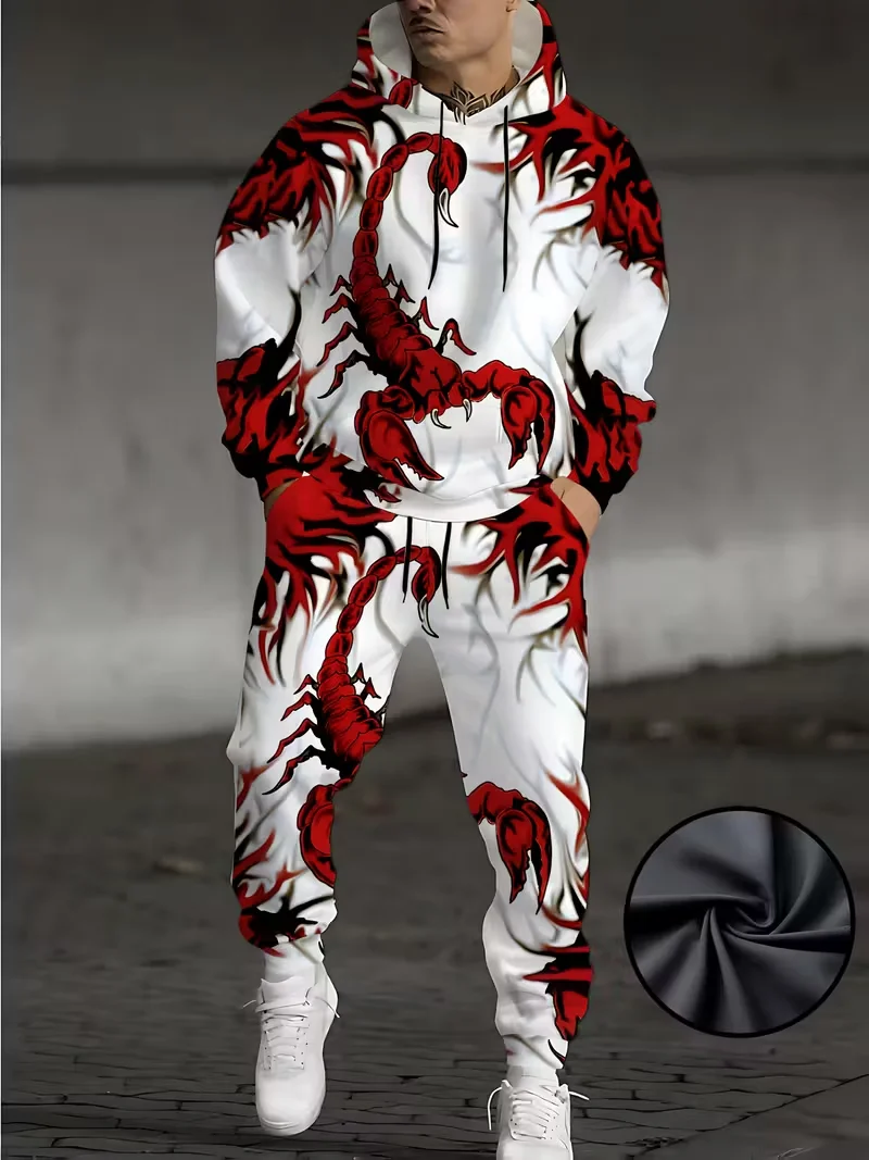 لهب الأسد البلوز هوديس مجموعات ثلاثية الأبعاد الطباعة الرجال النساء موضة هوديي + بانت 2 قطعة مجموعات تأثيري بدلة رياضية رجالي 2 قطعة مجموعات