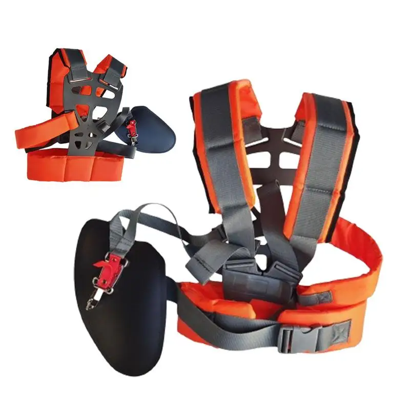 Upgrade Double Shoulder Strap Lawn Mower Harness Strap Adjustable Grass Trimmer Strap Labor Saving Increase Mower Shoulder Strap