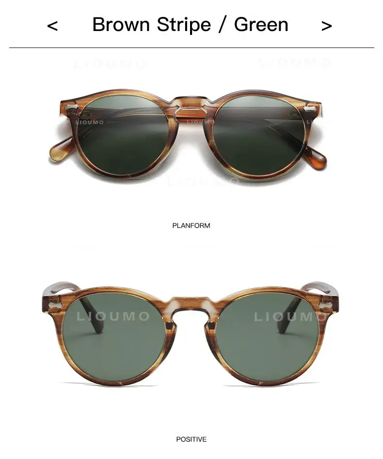LIOUMO 2026 Retro Polarisierte Sonnenbrille Herren Runder Rahmen Vintage-Brille für Damen UV400 Fahrbrille oculos de sol masculino – Detail 24