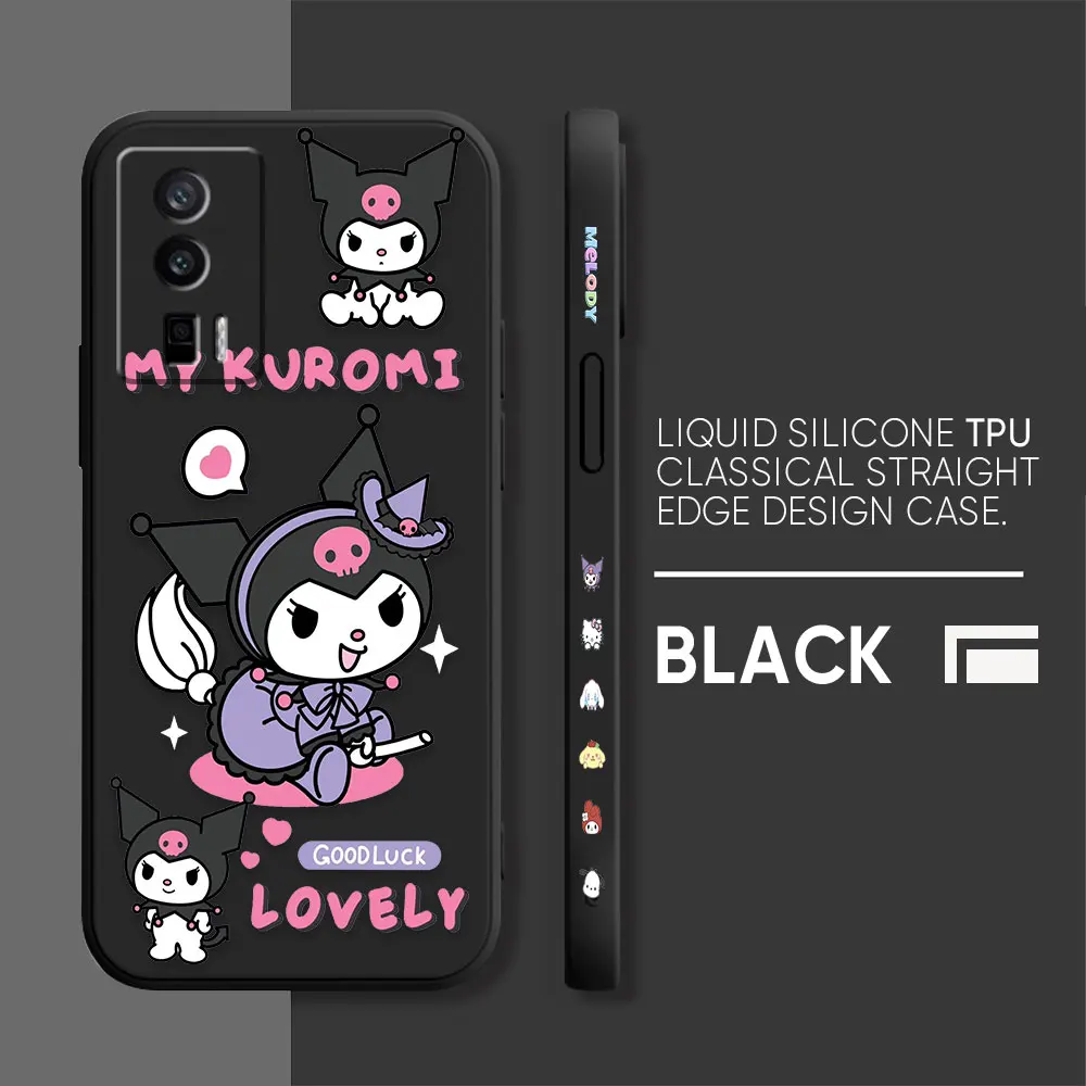 thumbnail image 1 of Case For Redmi K60E K50 K40S K40 K30 K20 10C 9 8A 8 10 Pro 4G 5G Colour Simple Liquid silicone Case Cartoon kuromi Cat, 1 of 5