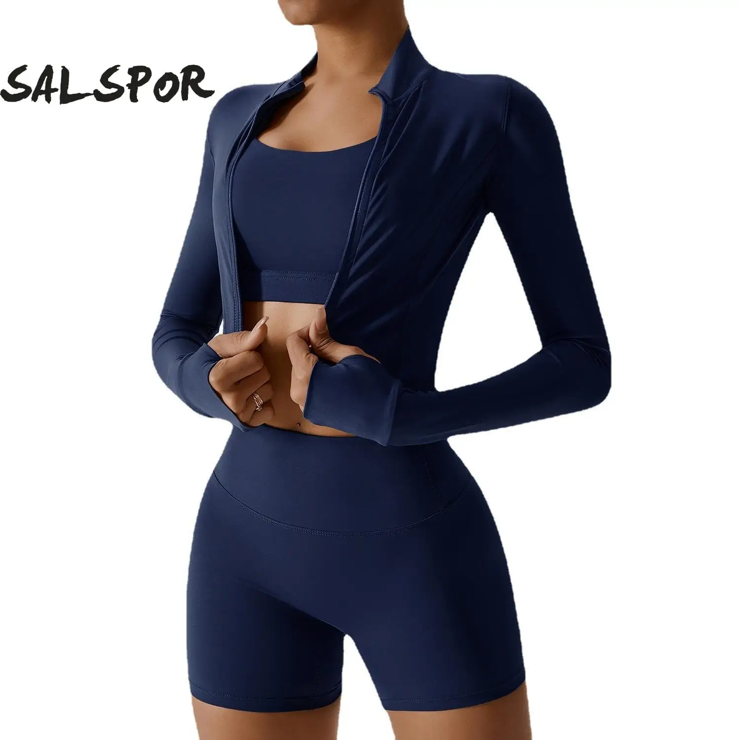 salspor-3-pezzi-yoga-set-cappotto-da-corsa-a-maniche-lunghe-reggiseno-sportivo-pantaloncini-da-ciclismo-elastici-sensazione-di-nudo-tuta-da-allenamento-per-donna-abbigliamento-sportivo