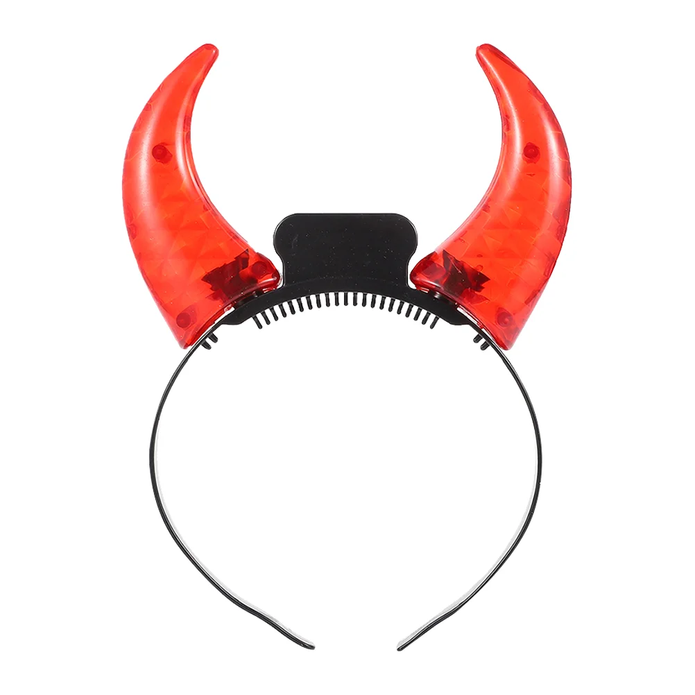 

Interesting Glowing Devil Horn Hairband Unique Headdress Prop Devil Horn Headband