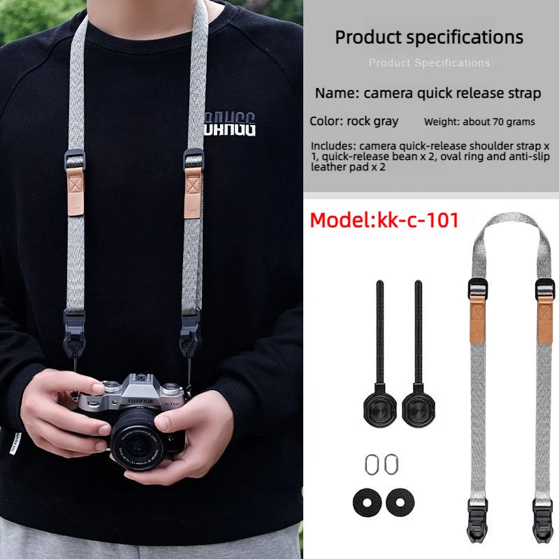 캐논 니콘 후지 라이카 XS20 XM5 ZFC R6 R8용 퀵 릴리즈 카메라 스트랩, 조절 가능한 어깨/목 스트랩