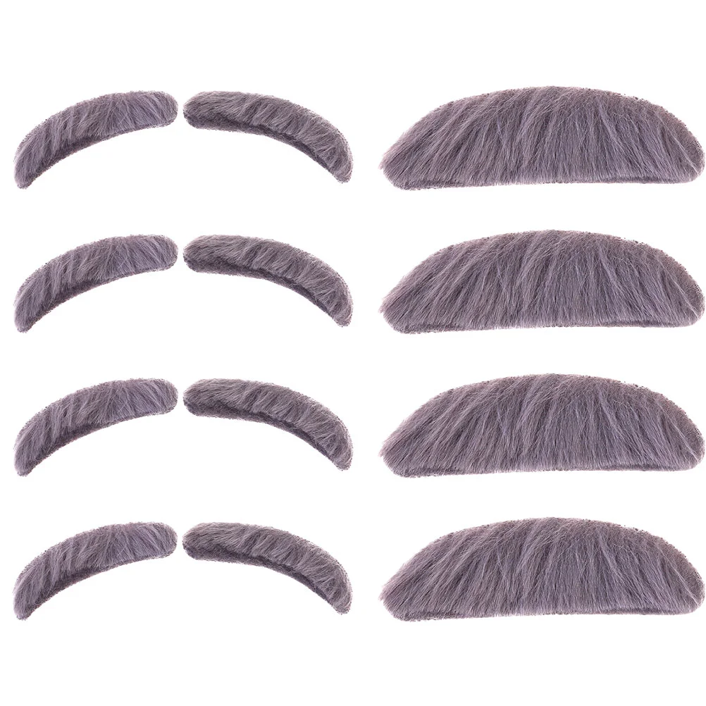 

Safigle Halloween Costumes Old Man Moustache Eyebrows Kits Fake Gray Stick-On Mustache Eyebrows Artificial Fake Mustache Old Man