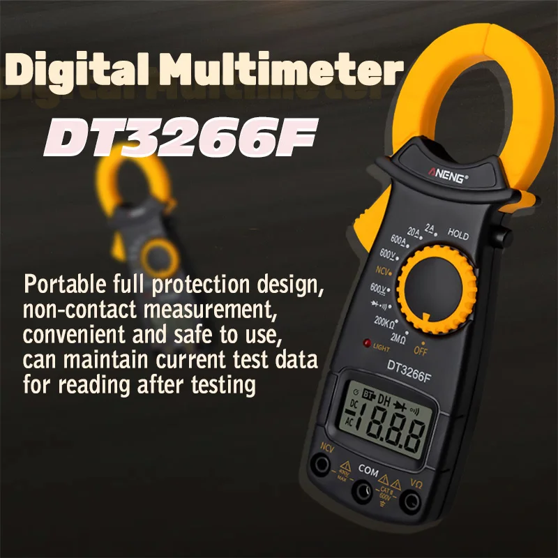 

Clamp Digital Multimeter 3266F Clamp Ammeter Volt Meter AC/DC Voltage Resistance Tester Non-Contact Clamp Digital Current Meter