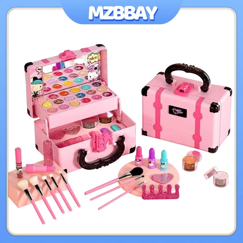 Kids Beauty Toys Girls Princess Make Up Box Play House Toy Kids Imitate Make Up Toys Set Pretending To Play With Beauty Toy Gift