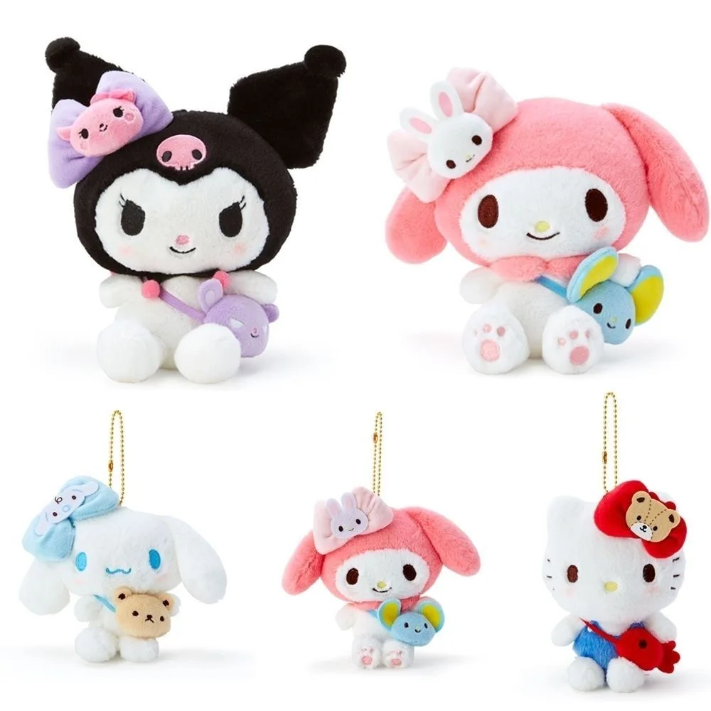 

Sanrio, Hello Kitty Melody Kuromi Cinnamoroll Мягкая кукла сумка-мессенджер кукла сумка кулон украшение для дома детские подарки на день рождения