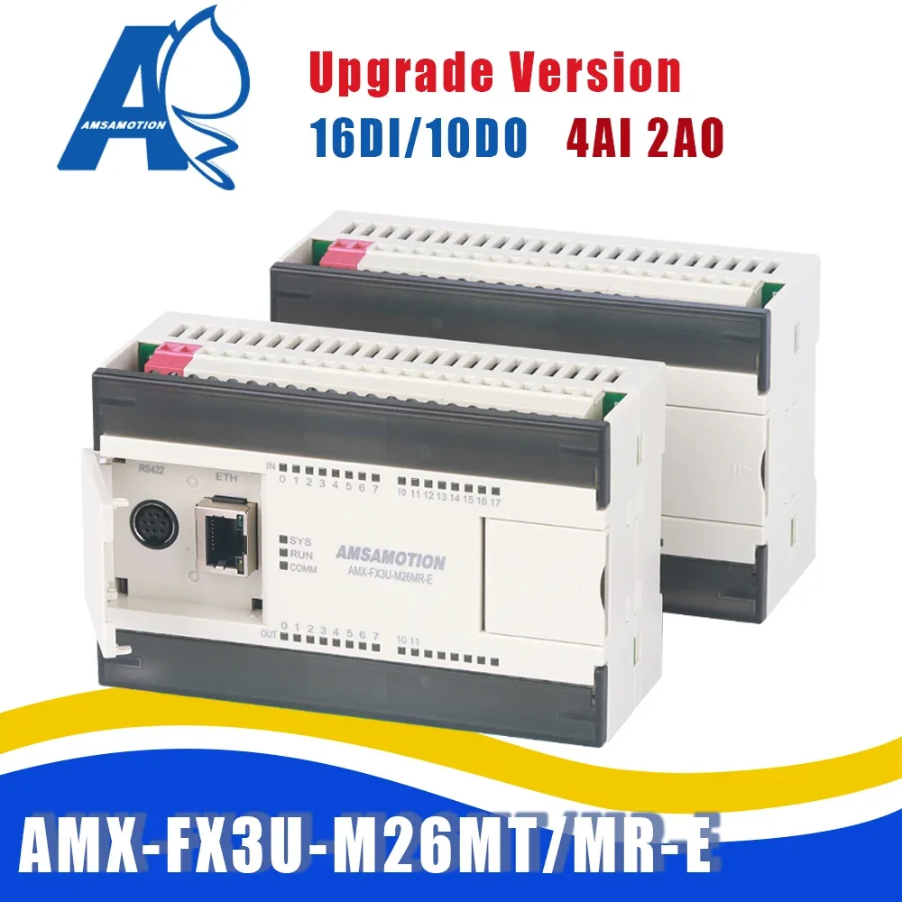 

Upgrade Amsamotion FX3U-M26MR-E M26MT-E Replace For Mitsubishi MELSEC PLC 4AI/2AO MODBUS Analog Transistor Relay EM3 Module