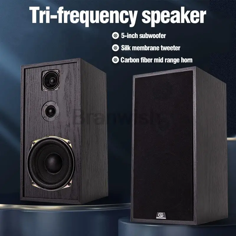 

5 Inch Three-Way Subwoofer Speaker Bass Silk Film Tweeter Hifi Bluetooth Bookshelf Speaker Passive Monitor Fever Sound Box 1Pc