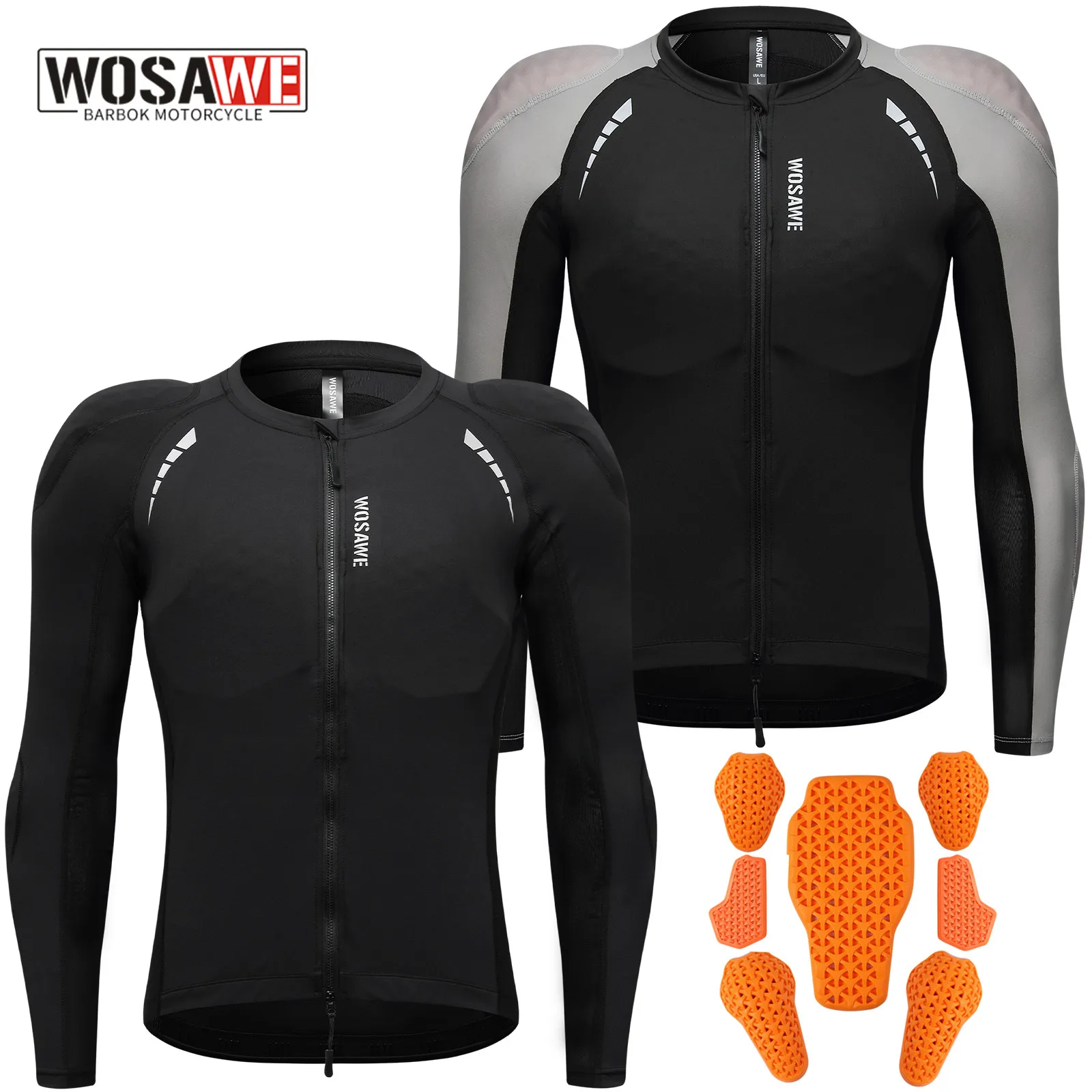 WOSAWE Men's Motorcycle Jackets Racing Off-Road CE Protective Gear Motocross Soft Armor Body Protector Sports Equipment