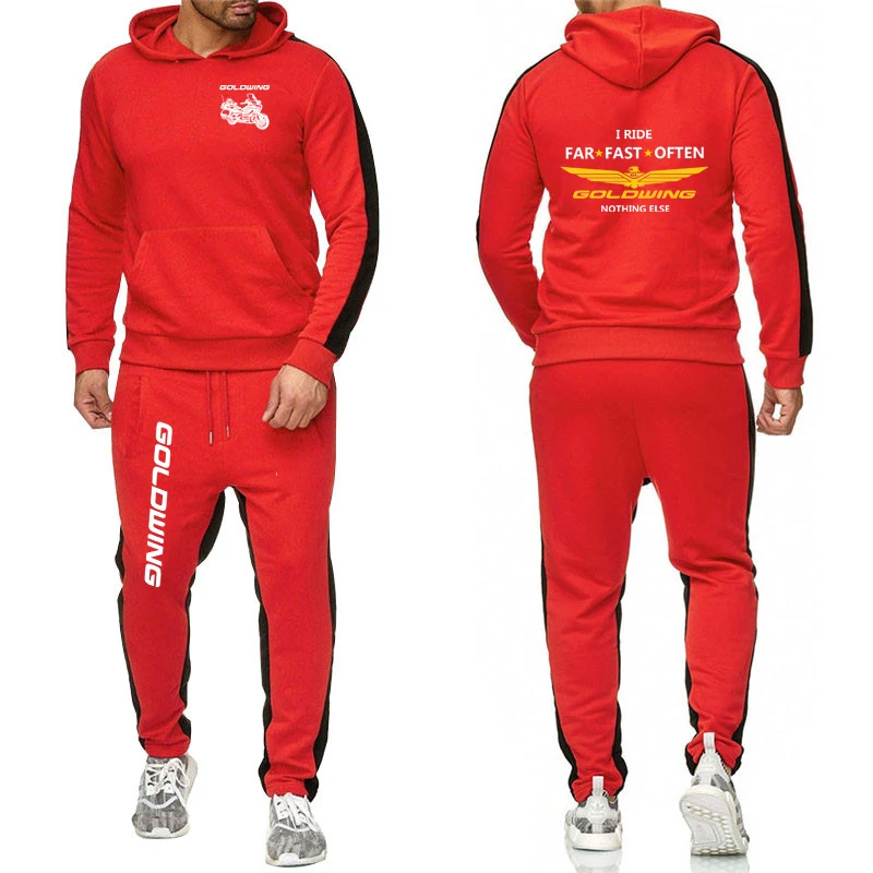 2024 Men Goldwing GL1800 Motocycles Tracksuit Hoodie Sweatshirt and Sweatpant 2-piece Set Running Spring Jogging Sportswear Suit 4