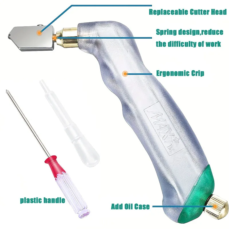 Glass Cutting Pistol Style, Tungsten Carbide Glass Cutting Tool Replacement, Professional in Tiles Mirrors Windows